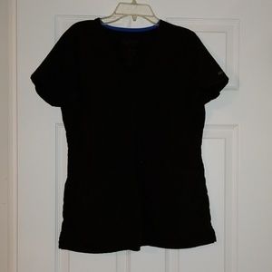 Black v neck scrub top
